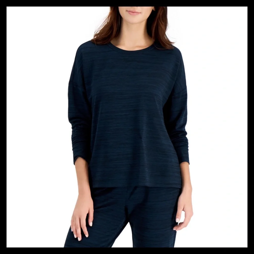ALFANI French Terry Pajama Loungewear Set Color: Deep Malachite - Picture 3 of 6